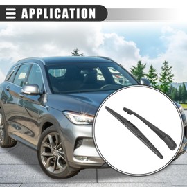 Motoforti Car Rear Windshield Wiper Blade Arm Set 355mm 14", for Infiniti QX50 2013-2020, Plastic Metal Rubber, Black