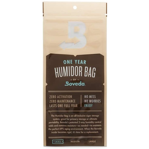 Boveda for Cigars | Small Humidor Bag | Preloaded with 69% RH Size 60 2-Way Humidity Control | Stores up to 5 Cigars