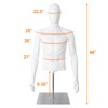 SHAREWIN Male Mannequin with Metal Stand Adjustable Plastic Half Body