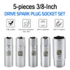 5PCS Magnetic Spark Plug Socket Set Includes 14mm 16mm Thin