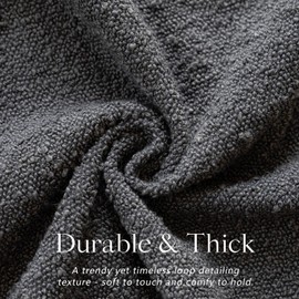 Foindtower Pack of 2 Textured Boucle Throw Pillow Covers Accent Solid Decorative Pillow Cases Cozy Woven Couch Cushion Case for Sofa Bedroom Living Room Home Decor, 20 x 20 Inch,Dark Grey