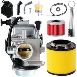 Carburetor Compatible with Honda FourTrax 300 TRX300 1988-2000,1986 1987 TRX350,1987-2000 Rancher 350,1997-2004 Foreman 400,1998-2004 Foreman 450 Carb with Oil and Air Filter