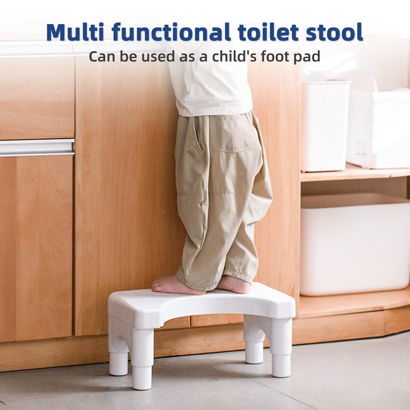 Poop Stool Toilet Stool White Adults for Bathroom, 5.9"" to