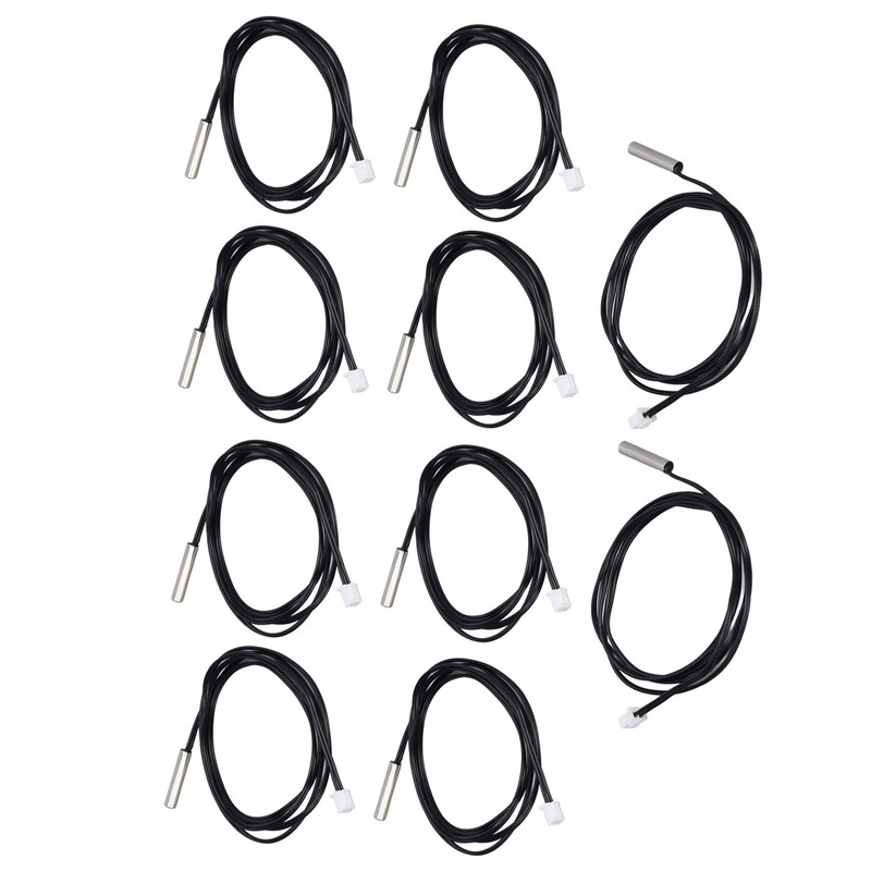 10Pcs Thermistor Sensor NTC Temp Temperature Probe 5x25mm Cylindrical Head