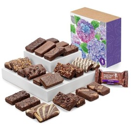 Fairytale Brownies Blooming Cheer Sprite 24 Individually Wrapped Gourmet Chocolate Food Gift Basket - 3 Inch x 1.5 Inch Snack-Size Brownies - 24 Pieces - Item CR224SP