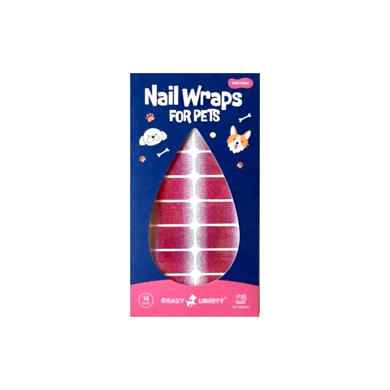 Pet Nail Wraps (Pink Glitter)