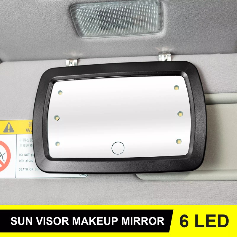 XUKEY universal LED LIghted car sun visor vanity mirror clip-on