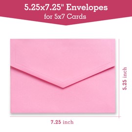 50 sobres autoadhesivos de 5 x 7 unidades, 5 x 7 pulgadas, para tarjetas, sobres rosados, sobres A7 para invitaciones, bodas, tarjetas de felicitación