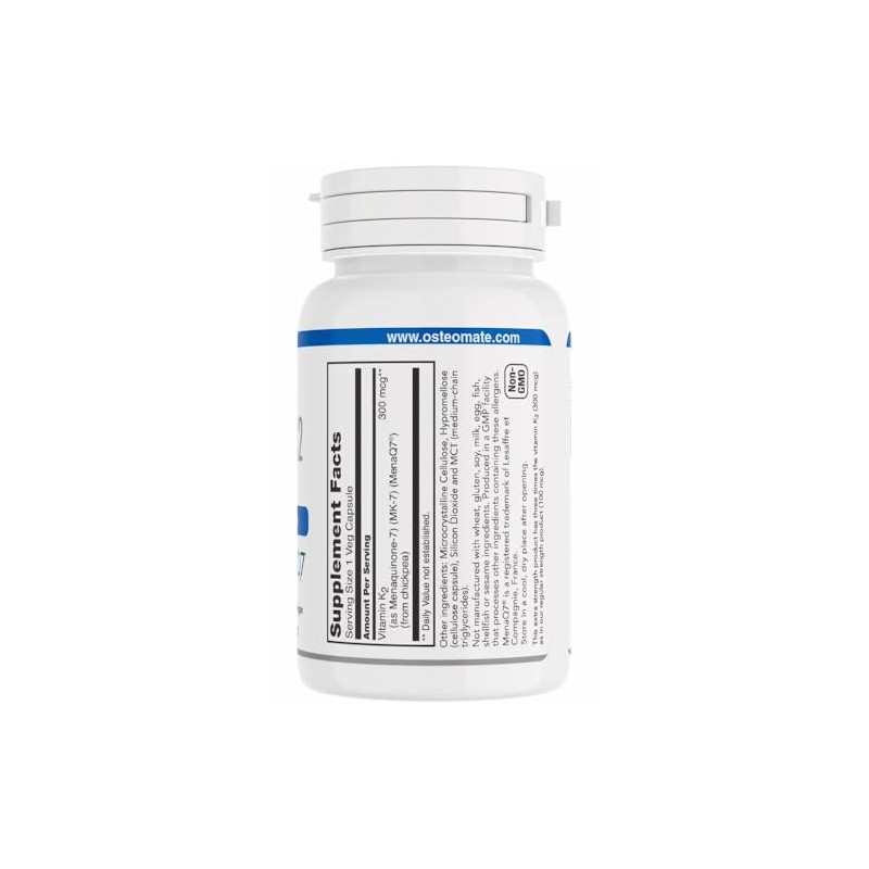 Osteo Mate® Vitamin K2 (MK-7) 300 mcg Supplement, Extra Strength,
