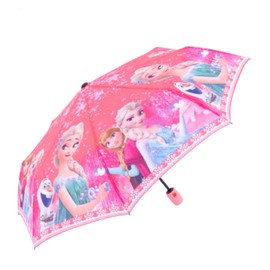 SGPINC Pink Queen Princess Snowman Pongee Fabric Auto Open/Close Umbrella Windproof UV Protection Compact for Easy Carrying Non Slip Handle