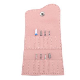 Nail Drill Bits, Nail Drill Bit Holder Organizer, Nail Drill Bits Holder, 16 Holes PU Nail Drill Bits Storage Bag Nail Drill Bits Holder Container with 8pcs Nail Drill Bits