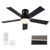 42 Inch Ceiling Fans with Lights and Remote,Flush Mount Black