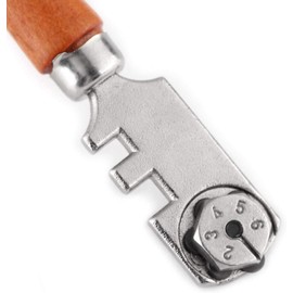 Glass Cutter, 30MM Professional Six Wheel Glass Cutter Craft Cutting Kit Tool with Handle Nice Processed Glass Cutting Tools 1 Piece