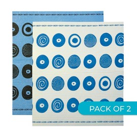 Skoy Cloth, Large 2-Pack Versatile Swedish Dishcloths for Kitchen and Household Use, Reusable Cleaning Cloths, Planet-Friendly, Dishwasher and Dryer-Safe, Blue/White