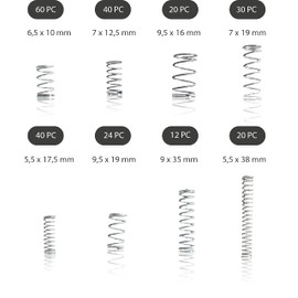 Compression Spring Set 246 Pieces Metal Steel Springs Coil Spring Set for Tools and Home Supplies (2)