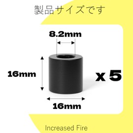 Increased Fire POM Spacers M8 ID: 8.2mm x 16mm OD x Thickness 16mm Non-Conductive Spacers Set of 5 Round Spacers Screw Standoffs Rust Proof