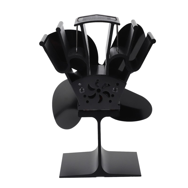 4 Blade Heat Powered Stove Fan Silent Eco Friendly Aluminium