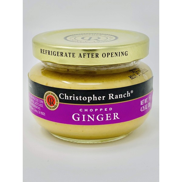 Christopher Ranch Chopped Ginger 4.25 oz Glass Jar