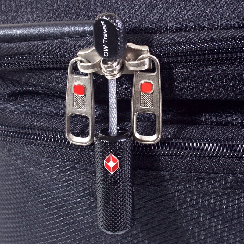 OW-Travel TSA Approved Luggage Locks with Keys (1 Pack Black)