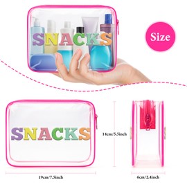 Snack Lovers Gifts Snack Clear Pouch Travel Makeup Bag Funny Inspired Gift for Teens Girl Zipper PVC Cosmetic Bag Graduation Christmas Birthday Gifts for Daughter Friends Sister Friendship Gifts