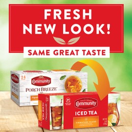 Community Coffee Decaf Tea, 24 Family Size Tea Bags (Pack of 12)