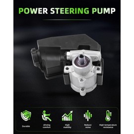 SCITOO Power Steering Pump, with Reservoir, Compatible with Jeep Cherokee XJ 1996-2001 L6 4.0L Gas, For Wrangler TJ 1997-2003 L6 4.0L Gas, Replace# 20-38771 Power Assist Pump Assembly