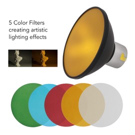 Generic 12cm Reflector Beauty Dish for AD M Standard, Soft Diffuser with 5 Color Filters, Pocket Flash Monolight with Layer Reproduction, for AD200 AD200Pro AD360II Flashes, Genericwgi17qctxe