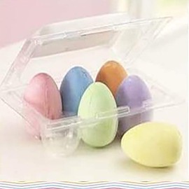 Egg Shaped Sidewalk Chalk, Colored Sidewalk Chalk Set for Kids, Non-Toxic 6 pieces (Multicolor)