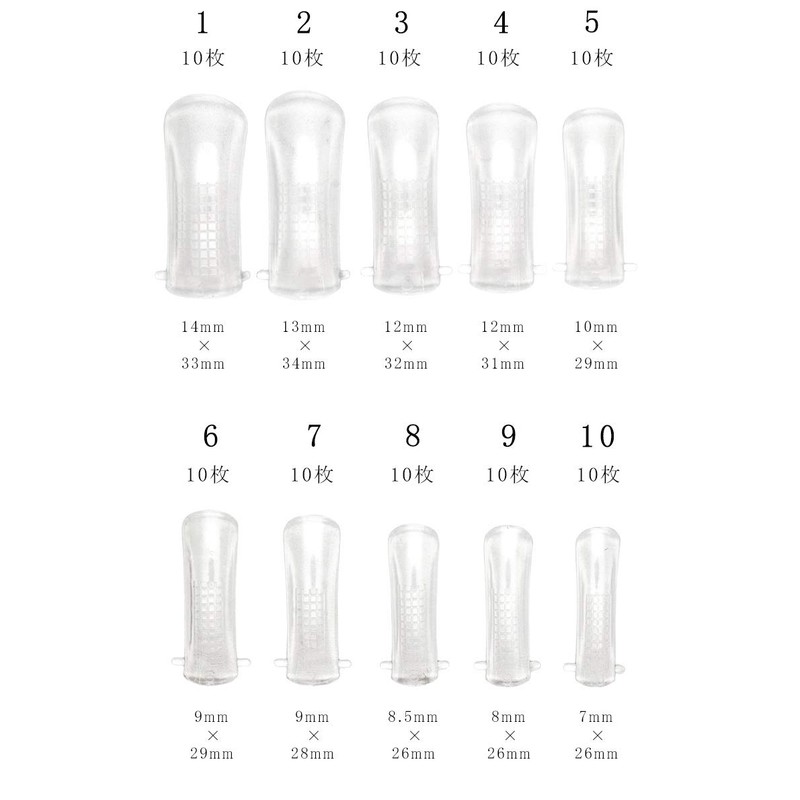 iro gel Nail Tool, Foam Tip for Polygel, 10 Sizes,