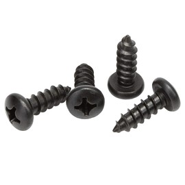 Black Number Plate Screw Head Stainless Steel Screws with Rounded Head Oxidised (Pack of 4) 1996-2023