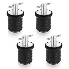 4 Pcs Boat Plug T Handle Boat Drain Plug Snap Handle Drain Plug for 1 Inch Diameter Drains Handle Boat Drain Twist Plug Marine Boat Plug Accessories (Stainless Steel, T Handle)
