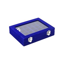 AIMALL Velvet Earring Jewelry Display Hanger Organizer Box Holder Storage Case with Anti-Slip Feet, Transparent Handle, Rounded Corners