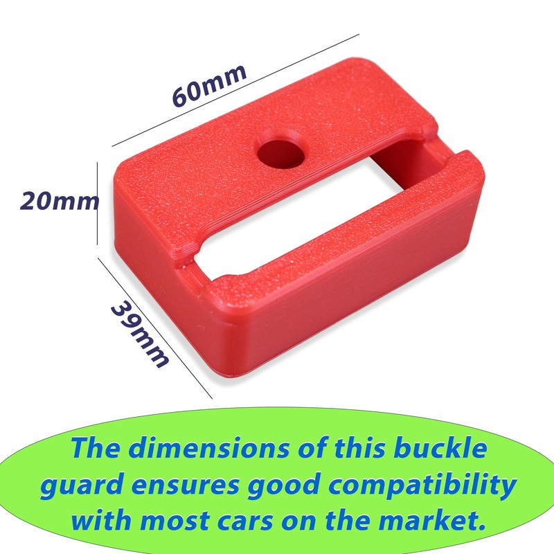 Decoralin Seatbelt Buckle Guard – Red Safety Cover with Keychain