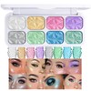 Glitter Eyeshadow Palette, 8 Colours, Shimmering Eyeshadow Palette, Holographic Make-Up