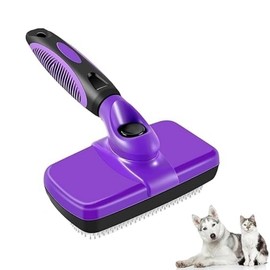 Pet Grooming Brush for Dogs & Cats, Self Cleaning Slicker Brush for Shedding Short Long Haired Removes Loose Undercoat, Tangled Hair