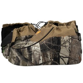 Hunthor Insulated Boot Covers, 600D Durable Cold Weather Insulators with Water-Resistant PU Leather, Non-Slip Boot Covers for Hunting, Fishing, Camping, and Outdoor Activities (Next Camo)