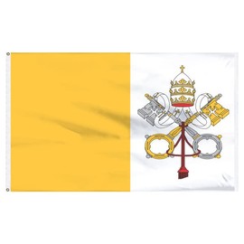 Vatican City 4ft x 6ft Indoor Nylon Flag with Pole Hem and Fringe