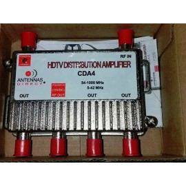 AntennaDirect 4-WAY HDTV CATV RF/UHF/VHF/TV Antenna Signal Distribution Booster Amplifier AD