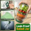 Portable Salad Container with Dressing Cup & Spoon, Mason Jar