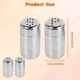 Set of 4 Salt Shakers Small with Lid, Salt and Pepper Shakers, Spice Shakers, Camping, Salt Shakers, Stainless Steel Spice Dispenser, Kitchen Accessories for Home, Kitchen, Camping and Outdoor