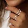 Florideco Stackable Silver Rings for Women - Silver Plated Stackable