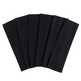 FINGOOO Black Headbands for Women Men, 6 Pieces Soft Fabric Hairbands for Yoga Exercise Workout Makeup