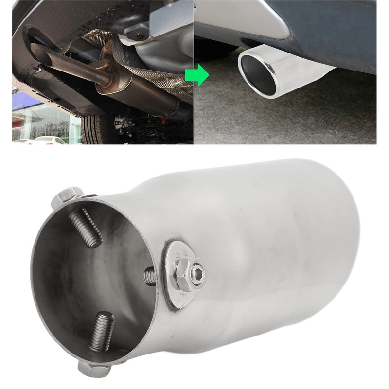 Akozon Exhaust Tip, Universal Inlet 63 mm Outlet 76 mm