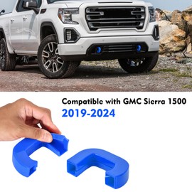 Tow Hook Covers Fit for GMC Sierra 1500 2019-2024, Blue Hitch Cover Front Customized Car Tow Hooks Compatible with GMC Sierra 1500 2019 2020 2021 2022 2023 2024 Blue