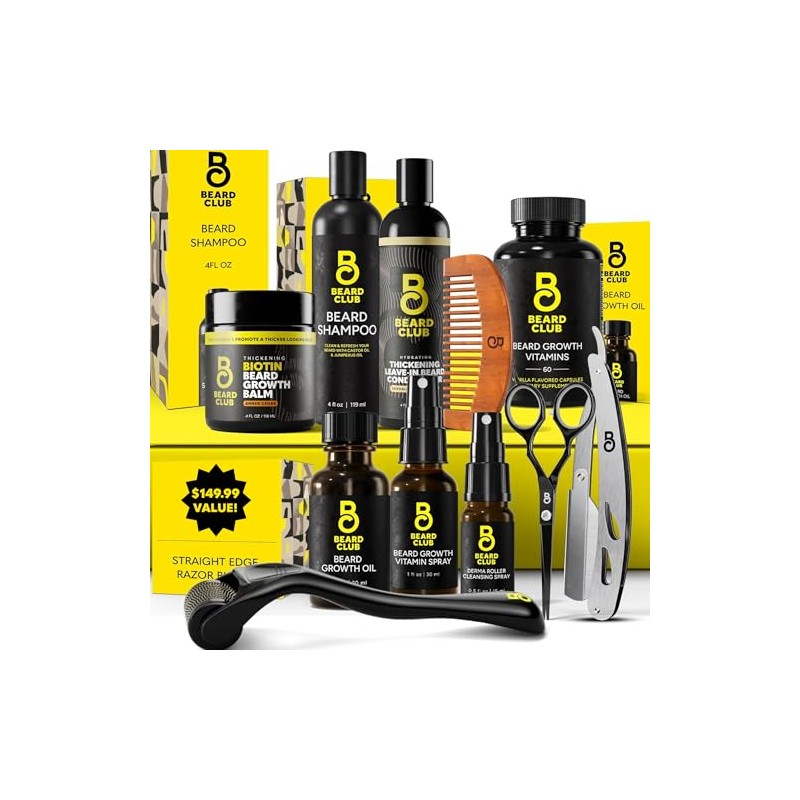 The Beard Club Titanium Beard Growth Kit - Derma Roller,