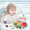 VIDA4U 9pcs Plato Silicona para Bebe, Set Alimentación Complementaria, Juego