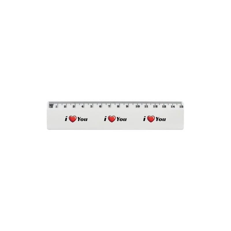 'I Love You' 15cm (6 Inch) White Plastic Ruler (RL00092509)