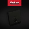 Kwikset Downtown Deadbolt Lock, Matte Black Square Exterior Keyed Front