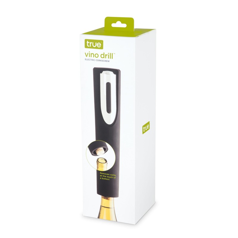 True Vino Drill Electric Corkscrew Wine Opener with Foil Cutter,