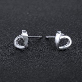 AoedeJ Minimalist Heart Stud Earrings Sterling Silver Earrings Small Heart Earrings for Women Girls (Style 6)